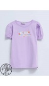 COTTON WOVEN BLOUSE+SKIRT - LILAC