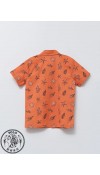 COTTON WOVEN SHIRT+SHORTS - SALMON PRINTED