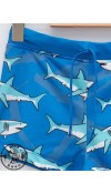 POLYESTER KNIT SWİMMİNG SUİT - BLUE PRINTED