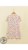 COTTON WOVEN NİGHTDRESS - PINK PRINTED