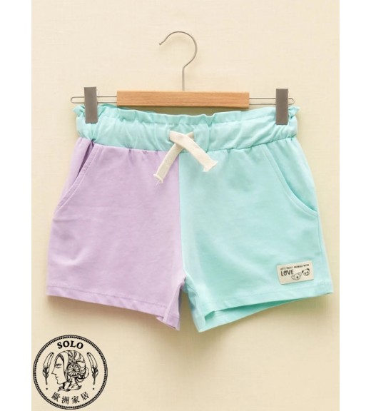 COTTON KNIT SHORTS - LIGHT AQUA GREEN