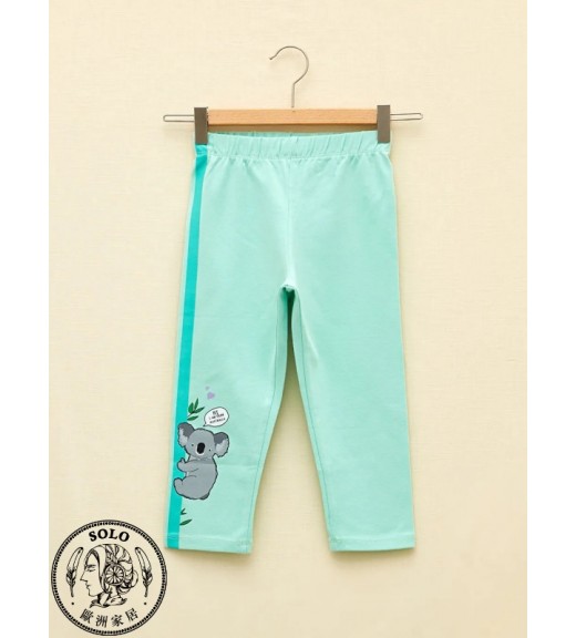 COTTON KNIT LEGGINGS - LIGHT AQUA GREEN