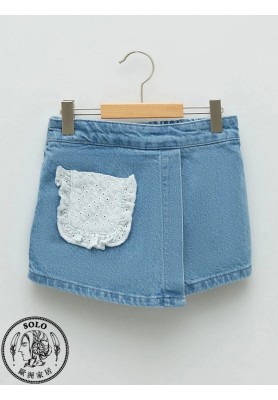 COTTON WOVEN SHORT SKIRT - MID RODEO