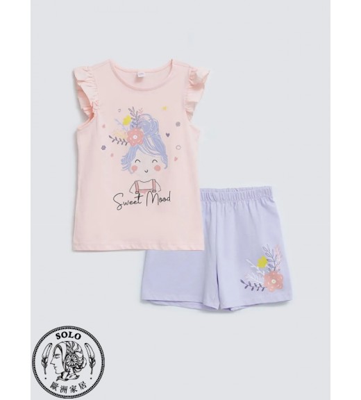 COTTON KNIT TSHIRT+SHORTS - LIGHT PINK