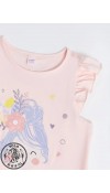 COTTON KNIT TSHIRT+SHORTS - LIGHT PINK