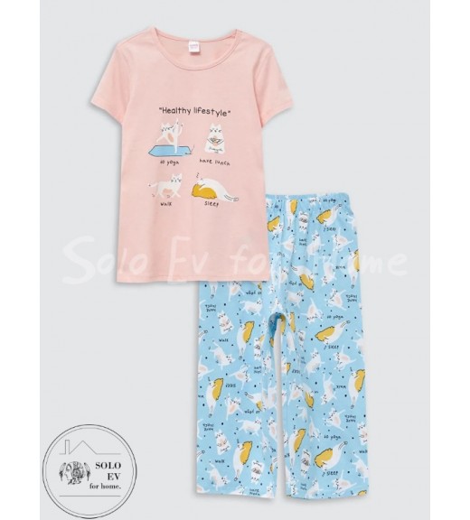 COTTON KNIT TSHIRT+SHORTS - PINK