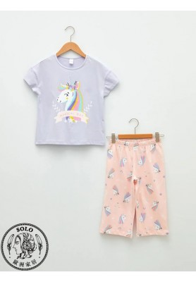 COTTON KNIT TSHIRT+SHORTS - LILAC