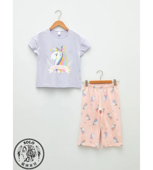 COTTON KNIT TSHIRT+SHORTS - LILAC