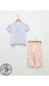 COTTON KNIT TSHIRT+SHORTS - LILAC