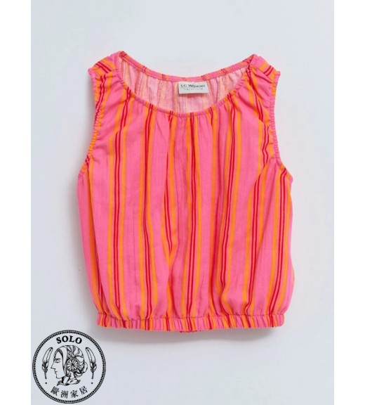COTTON WOVEN BLOUSE - PINK STRIPED