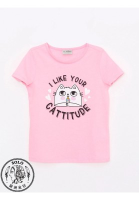 POLYESTER KNIT TSHIRT - LIGHT NEON PINK
