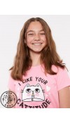 POLYESTER KNIT TSHIRT - LIGHT NEON PINK