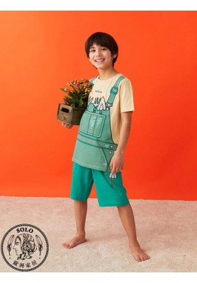 COTTON KNIT TSHIRT+SHORTS - BEIGE