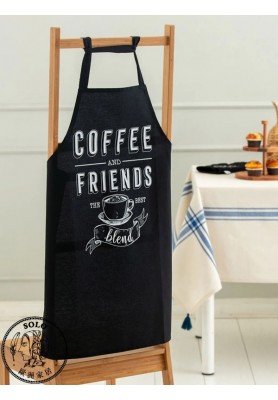 COTTON PLASTIC APRON - WHITE PRINTED/STD