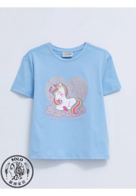 COTTON KNIT TSHIRT - LIGHT BLUE