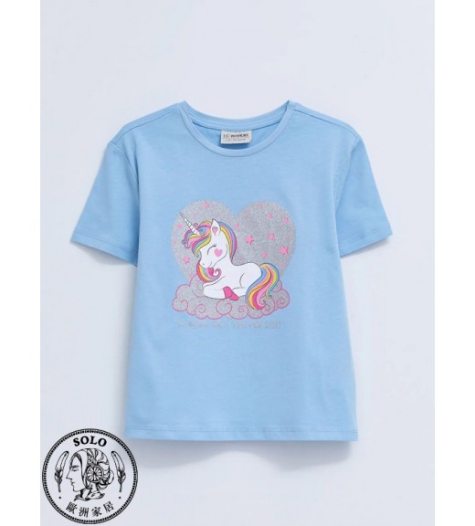 COTTON KNIT TSHIRT - LIGHT BLUE