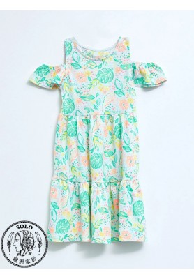 COTTON KNIT DRESS - LIGHT BLUE PRINT