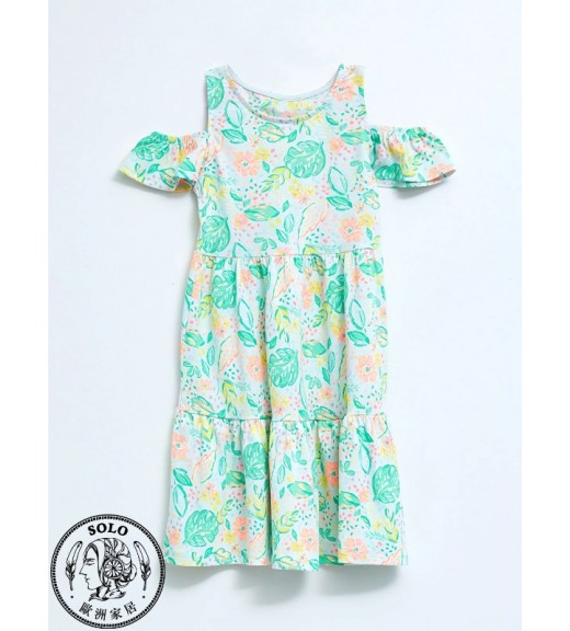 COTTON KNIT DRESS - LIGHT BLUE PRINT