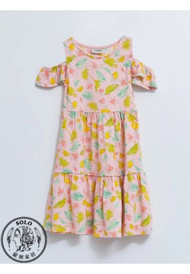 COTTON KNIT DRESS - PINK PRINTED
