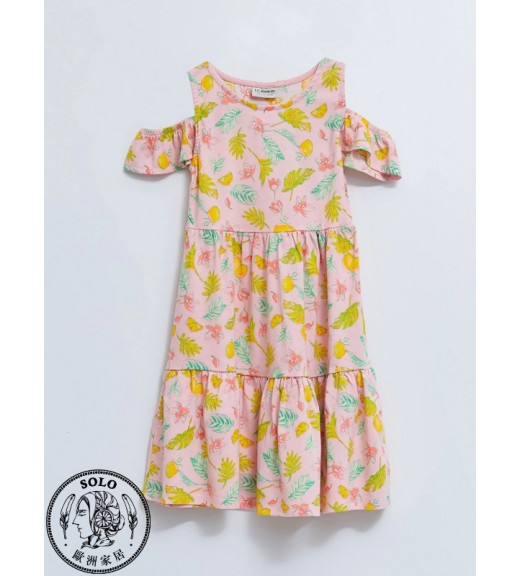 COTTON KNIT DRESS - PINK PRINTED