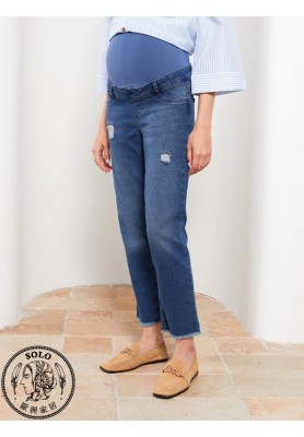 COTTON WOVEN TROUSERS - MID RODEO