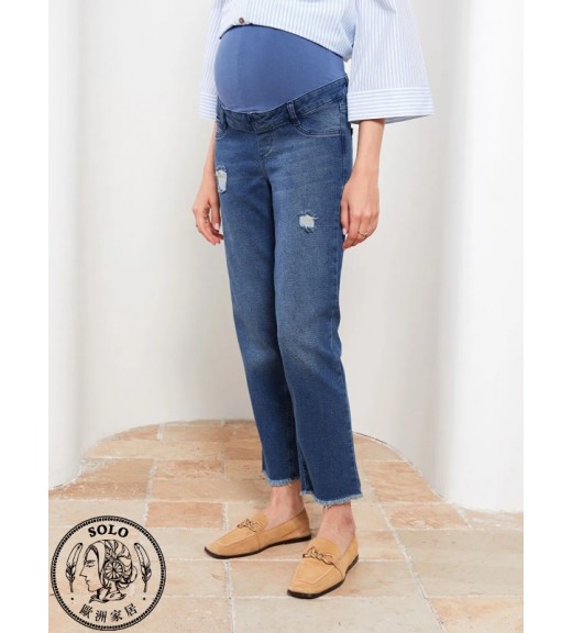 COTTON WOVEN TROUSERS - MID RODEO