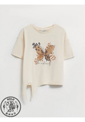COTTON KNIT BLOUSE - CREAM