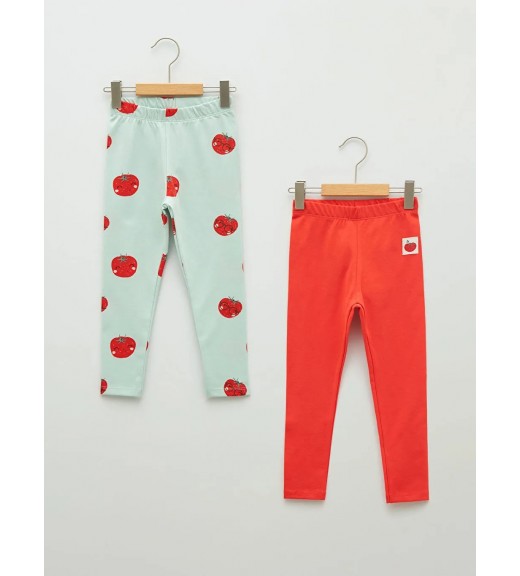 COTTON KNIT LEGGINGS - GRENADINE