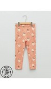 COTTON KNIT LEGGINGS - LIGHT CORAL PRIN