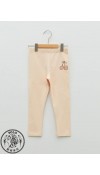 COTTON KNIT LEGGINGS - LIGHT CORAL PRIN