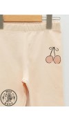 COTTON KNIT LEGGINGS - LIGHT CORAL PRIN
