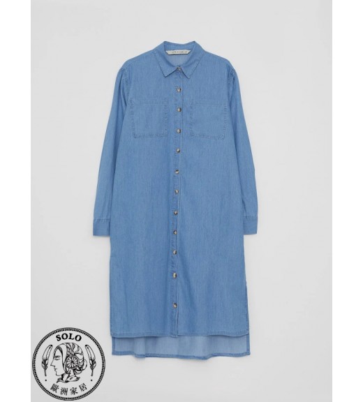 COTTON WOVEN TUNIC - L STONE WASH
