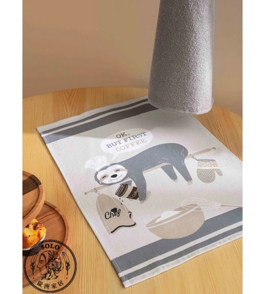 可愛樹懶100%純棉食器擦拭布/家事萬用布 40x60cm