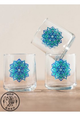 藍花磚 260ml玻璃杯(一組三件入)