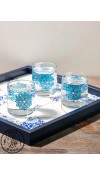 藍花磚 260ml玻璃杯(一組三件入)