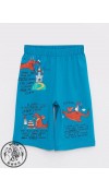 COTTON KNIT TSHIRT+TROUSERS - DARK AQUA BLUE