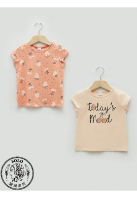 COTTON KNIT TSHIRT - PALE PEACH