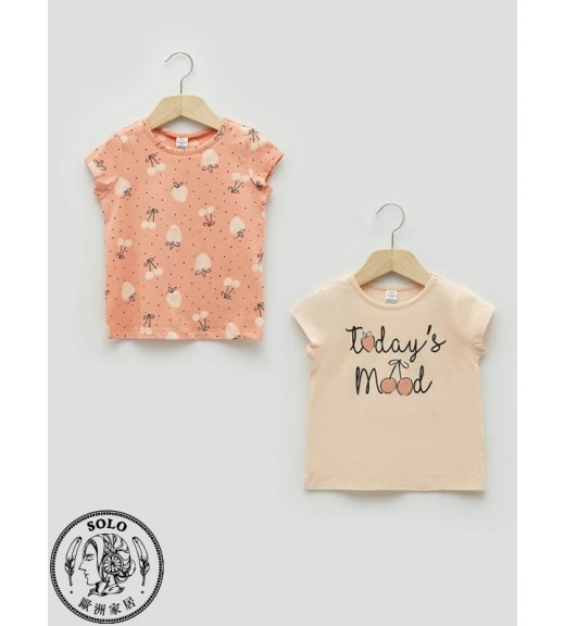 COTTON KNIT TSHIRT - PALE PEACH