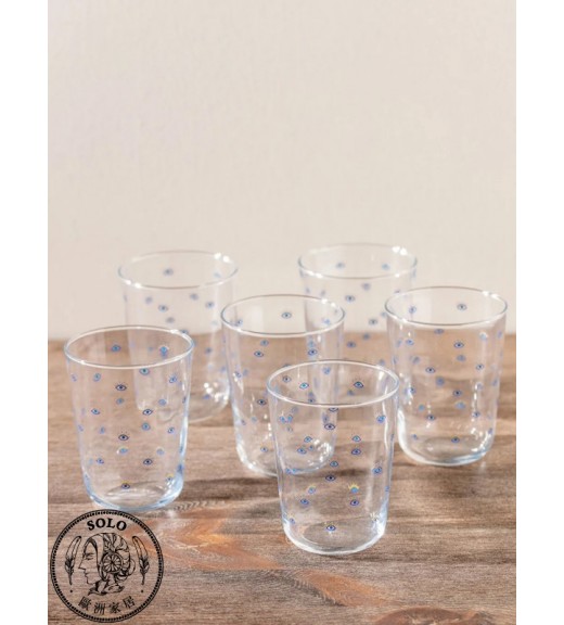 藍眼睛200ml玻璃杯(一組六件入)