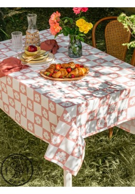COTTON WOVEN TABLE CLOTH - GREEN PRINTED/15.