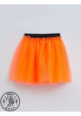 POLYESTER KNIT SKIRT - NEON ORANGE