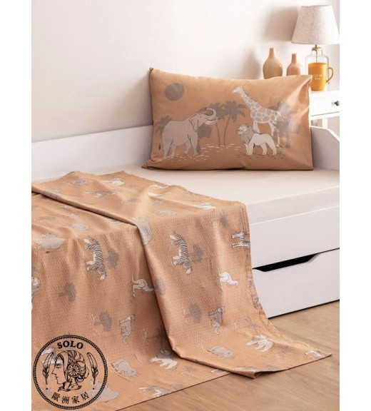 COTTON WOVEN PILLOW CASE+COVERLET - MIX PRINTED/16L