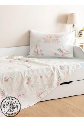 COTTON WOVEN PILLOW CASE+COVERLET - MIX PRINTED/16L