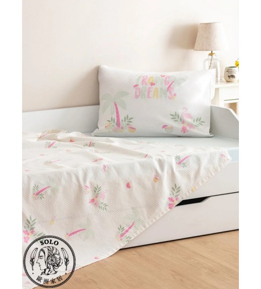 COTTON WOVEN PILLOW CASE+COVERLET - MIX PRINTED/16L
