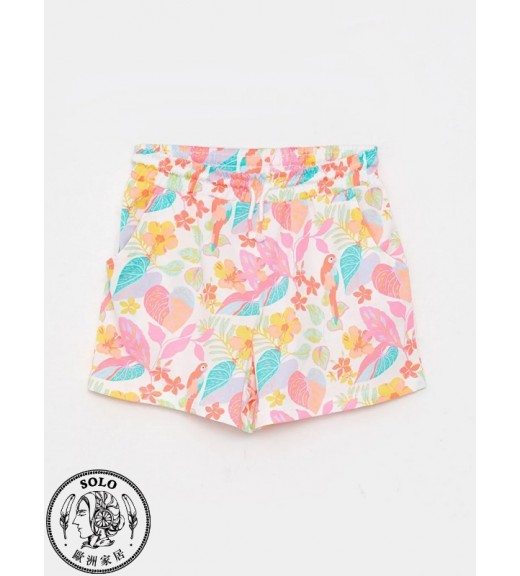 COTTON KNIT SHORTS - WHITE PRINTED