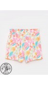 COTTON KNIT SHORTS - WHITE PRINTED
