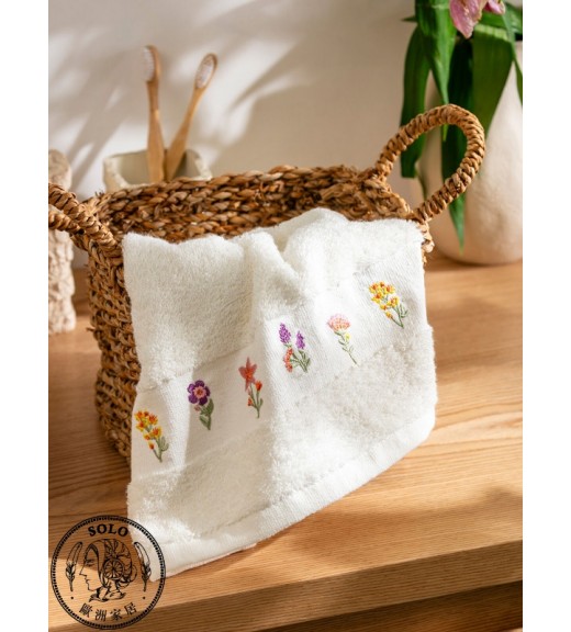小花園刺繡純棉毛巾 50x80cm