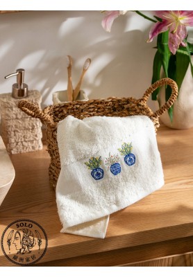 青花雅植刺繡純棉毛巾 50x80cm