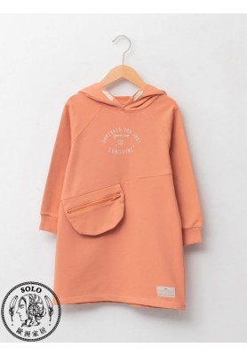 COTTON KNIT DRESS - DULL ORANGE