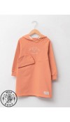 COTTON KNIT DRESS - DULL ORANGE